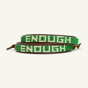 ENOUGH hand Beaded leather Bracelets - set of 2